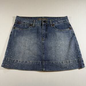 Limited Too Vintage Dead Stock Bedazzled Mid Rise Mini Jean Skirt - Girls 12